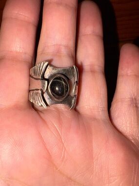 Sterling Silver Cat’s Eye Winged Statement Ring
